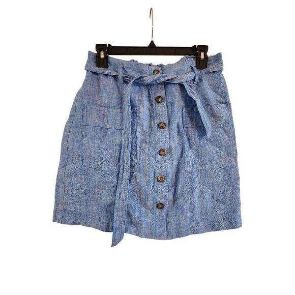 Jones New York  roughed back  chambray skort with tie size small - Picture 1 of 7